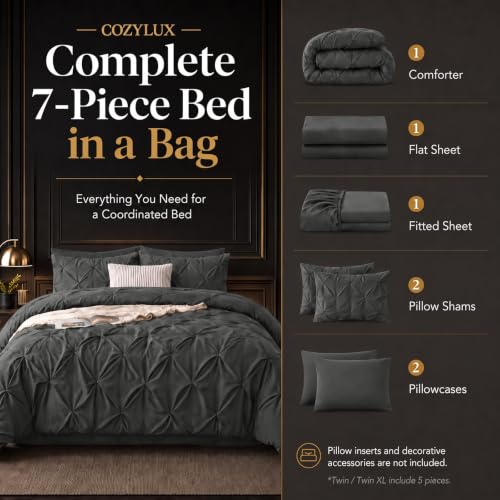 King Size Comforter Set Dark Grey