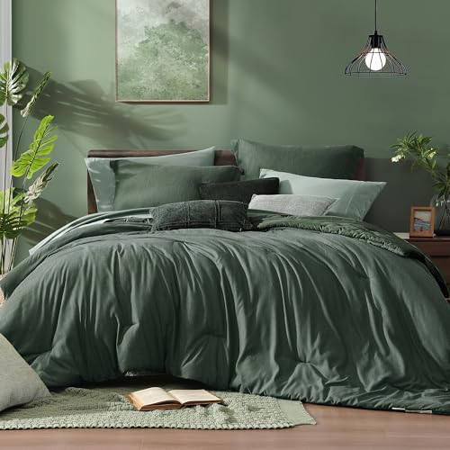 Queen Comforter Set Deep Forest 7 Pieces Bed in a Bag