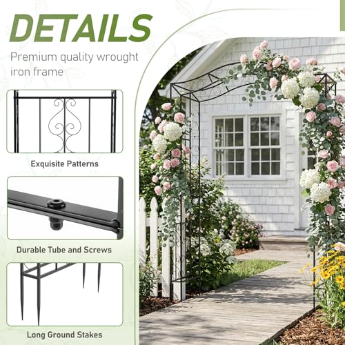Metal Garden Arch Arbor Trellis for Climbing Plants