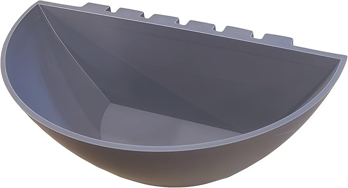 Hanging Poultry Feeder for Chickens and Ducks, Gravity-Feed Distributor, Pet Feed and Water Bowl for 19mm and 25mm Wire Grids (Grey, 19mm)