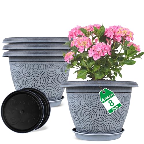 8 Inch Flower Pots Planters for Indoor Outdoor Plants