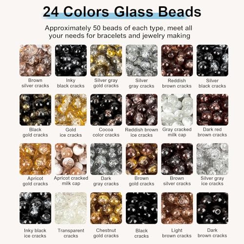 About 1200PCS 6mm Crack Glass Beads (1200 Count)