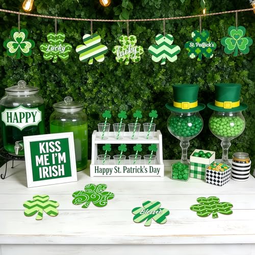 36PCS Wooden Shamrock Ornaments to Paint St. Patrick's Day Decorations (36 Count)