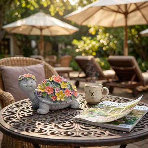Solar Turtle Statue Garden Decor