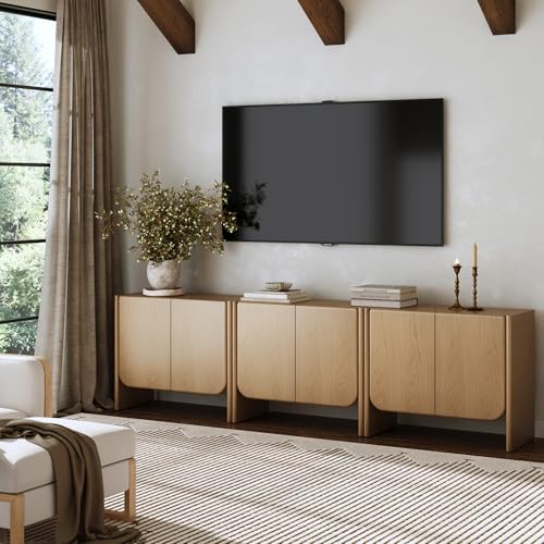 Jacala Mid Century Modern Media Console Cabinet or TV Stand (3 Count)