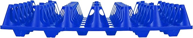 Plastic Egg Flats, Poultry Crates Holder Tray, Extra Large Reusable Stackable: For Chicken Produce, Farm Supplies, Secure Storage Container, 5PCS, 28.7x28.3cm (Blue)