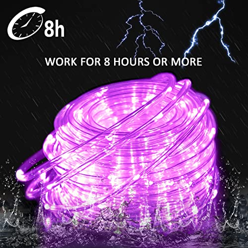 2 Pack 100LED Pink Solar Rope Lights Outdoor Waterproof (33 Foot)