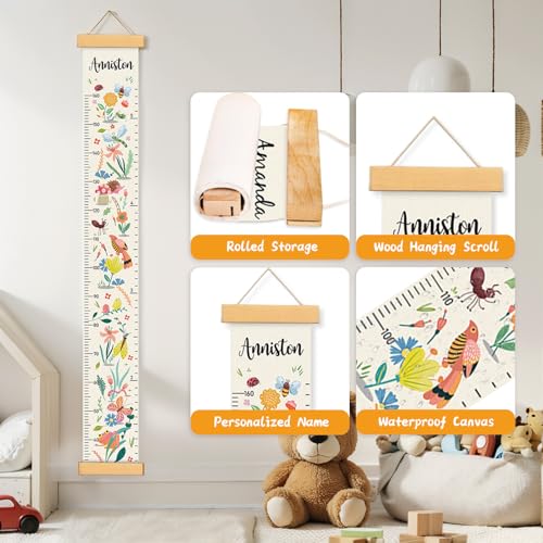Personalized Name Growth Chart Wall Decor for Kids