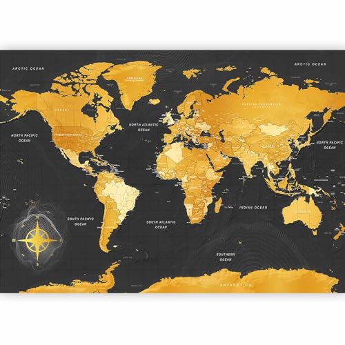 Wall Mural World Map 154x110 in (118.18 Sq Ft)
