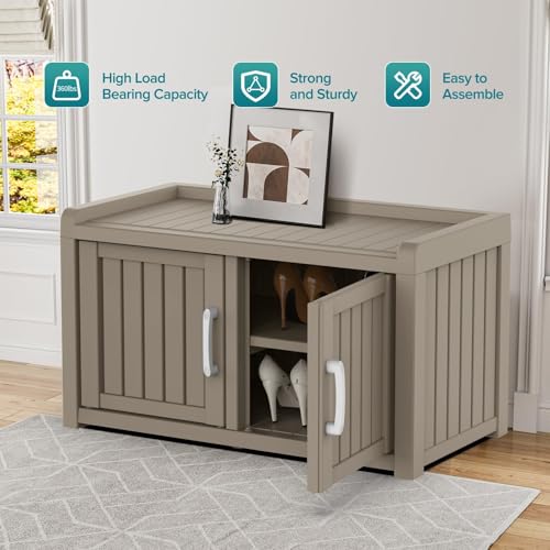 Shoe Cabinet Storage Bench Indoor Outdoor