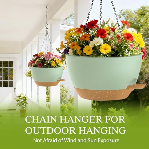 10 Inch Hanging Baskets 2 PC with Chains (2 Count)