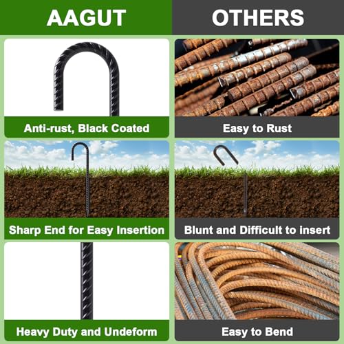 J Hook Rebar Stakes 16 Inch Tent Stakes Heavy Duty 3 (24 Count)