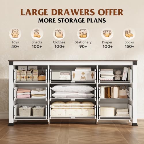 9 Drawer Dresser White