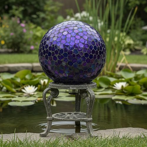 Sunnydaze 10" Mosaic Glass Gazing Ball for Garden (2 Count)