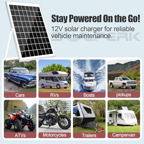 Solar Panel Kit 10W 12V Waterproof Solar Battery Trickle Charger