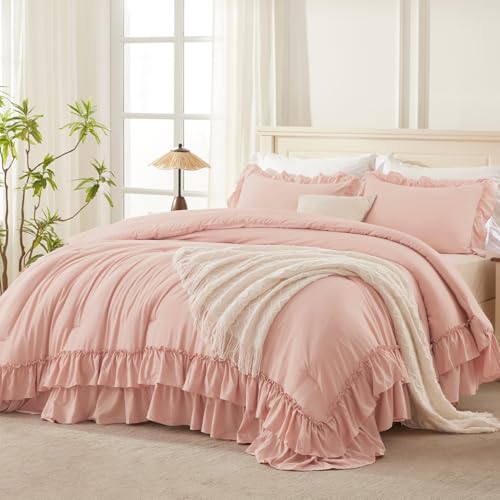 Blush Ruffle Oversized King Comforter Set