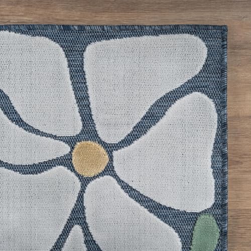 Outdoor Rug 9x12 Large Modern Floral Tropical Area Rugs for Outdoor and Indoor Patio Easy to Clean Non Shedding Living Room Porch Garden Washable Outside Carpet (108 Sq Ft)