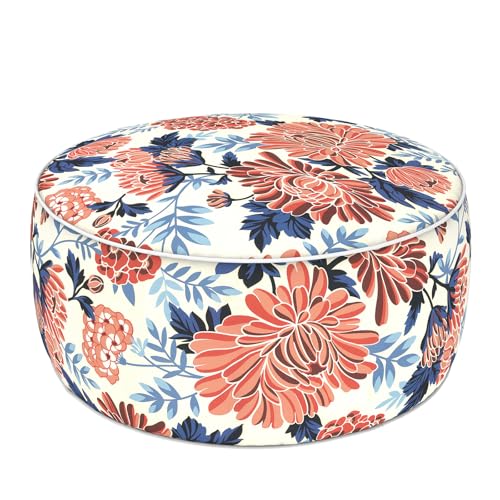 Indoor Outdoor Inflatable Ottoman with Handle D21 x H9 Inch