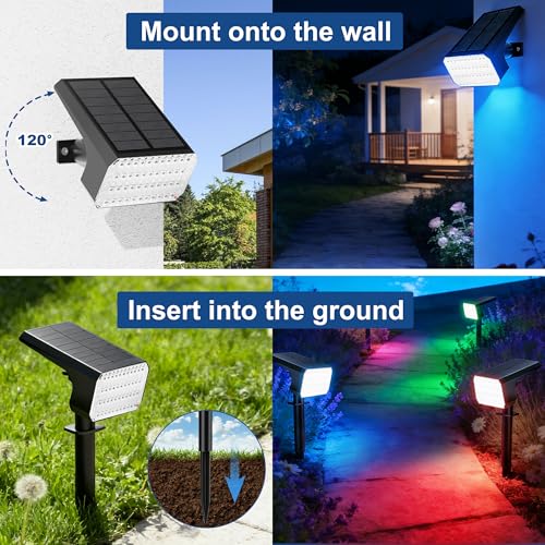 Solar Spot Lights Outdoor Color Changing (8 Count)
