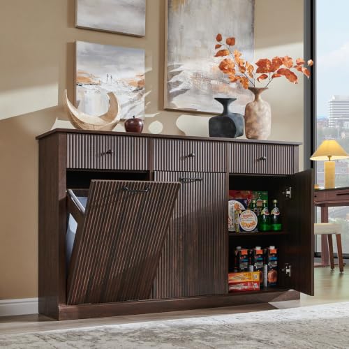 Triple Tilt Out Trash Can Cabinet