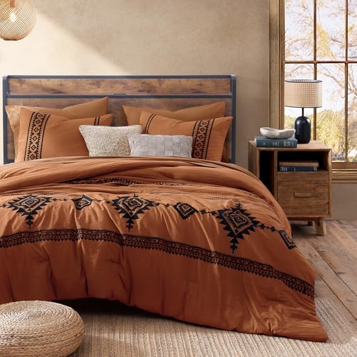 Embroidery Full Size Comforter Set 7 Pieces Western Bed in a Bag