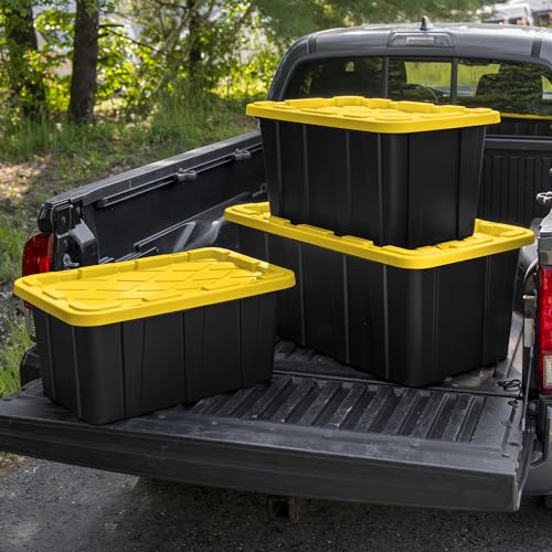 Industrial Storage Tote with Lids for Garage (16 Count)
