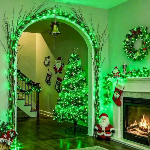 91.5ft Connectable 250 LED Green Christmas String Lights Indoor (91.5 Foot)
