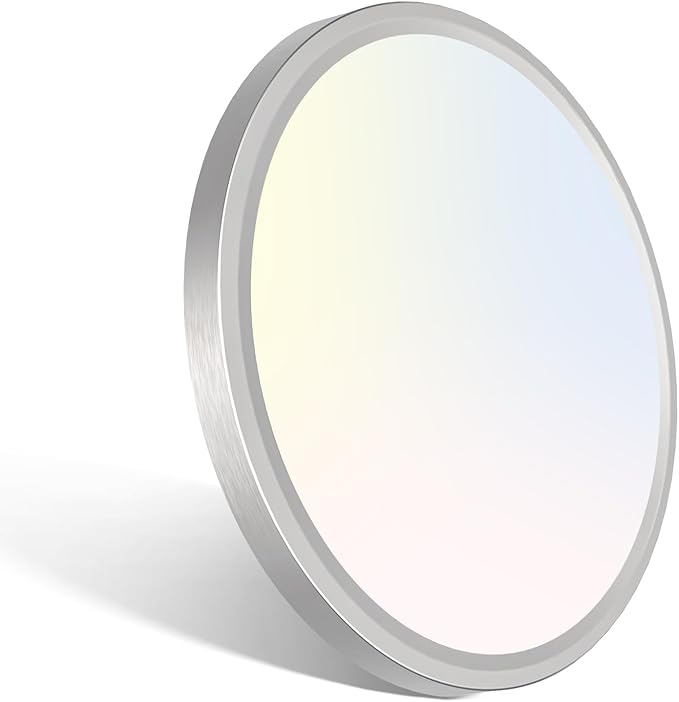 libtit 7 Inch Nickel Brushed Flush Mount Ceiling Light, 15W Ceiling Light