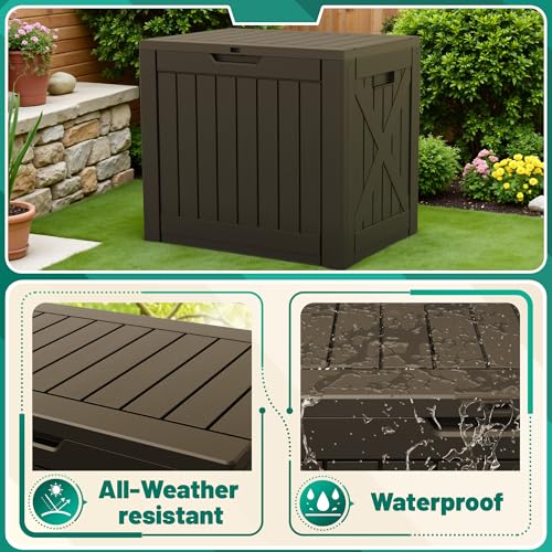 40 Gallon Deck Box Lockable Outdoor Storage Box Waterproof for Patio