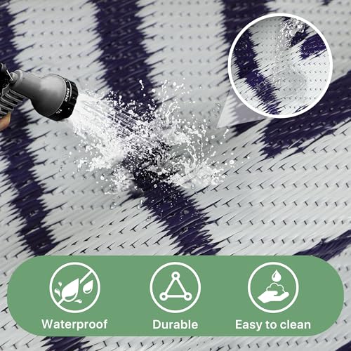 Outdoor Rug Waterproof Plastic Rugs for Patio (80 Sq Ft)