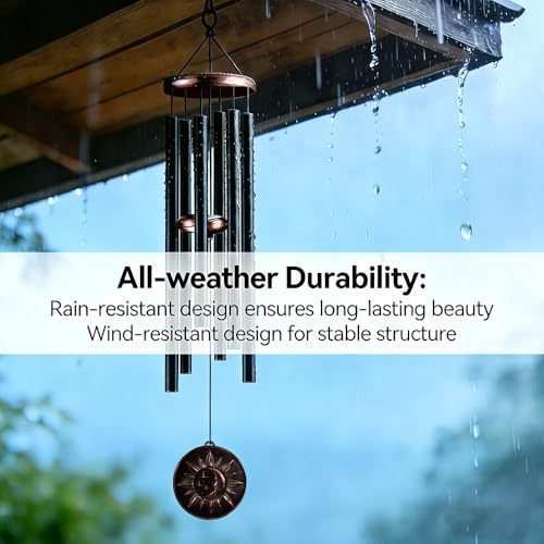 34" Sun Moon Star Wind Chimes for Outside