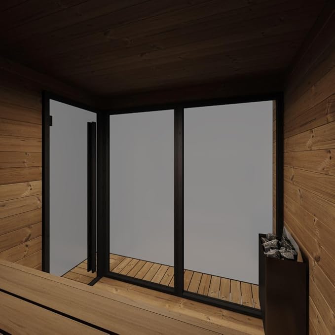 GL6 Outdoor Sauna Kit, Garden Luxury-Series Outdoor DIY Sauna Kit, Thermo-Spruce, up to 6 Persons Bundles (Sauna Heater and Sauna Stones Included) (Drop 9 WiFi - White)