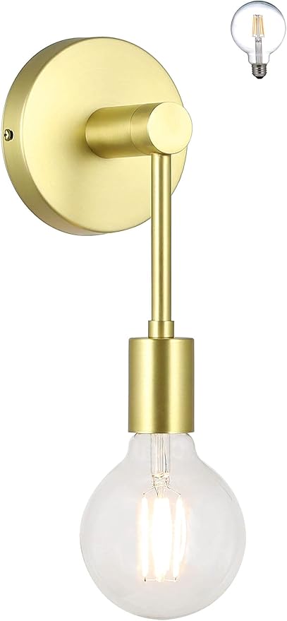 XiNBEi Lighting Bathroom Sconce, Modern Brass Sconces Wall Lighting Single