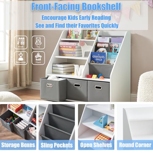 Kids Bookshelf and Toy Storage