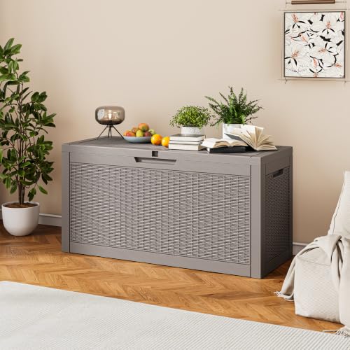 75 Gallon Outdoor Storage Box Waterproof Deck Box for Patio