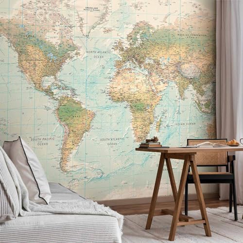 Wall Mural World Map 118x83 in (67.81 Sq Ft)