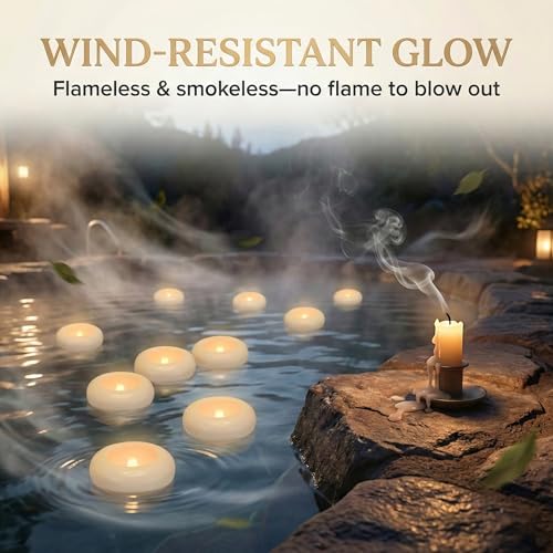 24 Pack Waterproof Flameless Floating Candles (24 Count)