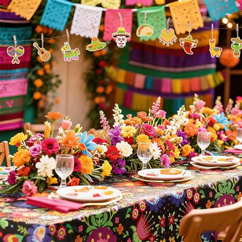 36PCS Wooden Cinco De Mayo Crafts Decorations Mexico Crafts for Kids Fiesta Party Ornaments to Paint