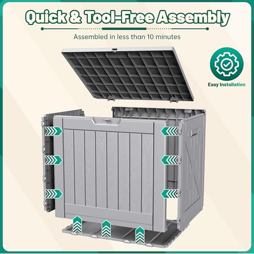 40 Gallon Deck Box Lockable Outdoor Storage Box Waterproof for Patio