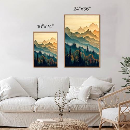 Large Mountain Framed Canvas Wall Art Set of 3 (3 Count)