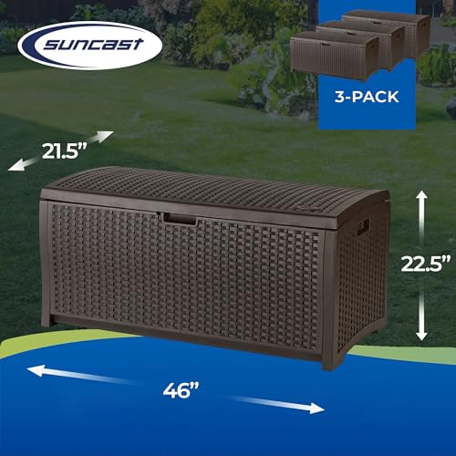 73 Gallon Waterproof Resin Wicker Outdoor Patio Storage Deck Box