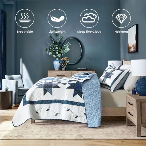 Handmade Quilted 100% Cotton King Comforter Set for Bed (3 Count)