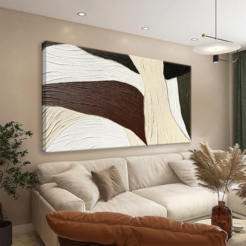 Canvas Art Wall Decor Artwork Multicolor Geometric Line Abstract Wall Decor Brown Paintings Abstract Wall Art Modern Bedroom Art Bathroom Home Artwork 20"X 40" Ready To Hang