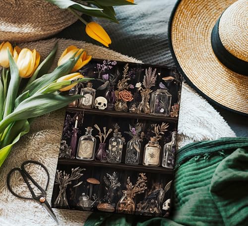 Gothic Witchy Canvas Wall Art Apothecary and Potion Bottles Picture Wall Decor Dark Academia Decor Witch Poster Tarot Aesthetic Painting Print Artwork for Living Room Bedroom Witchcraft Home Decor