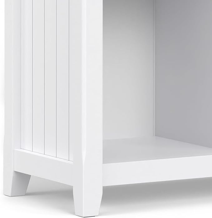 SIMPLIHOME Acadian Bookcase - 57 inch Tall 12-Cube Solid Wood Storage Display Unit in White, Transitional Cube Organizer for Living Room, Study Room or Office with Fixed Shelves and Tapered Legs