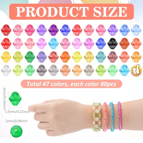 3760 Pieces 6mm Crystal Beads for Jewelry Making (3760 Count)