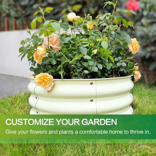 GARDMAX 2x2x1FT Galvanized Round Raised Garden Bed Kit