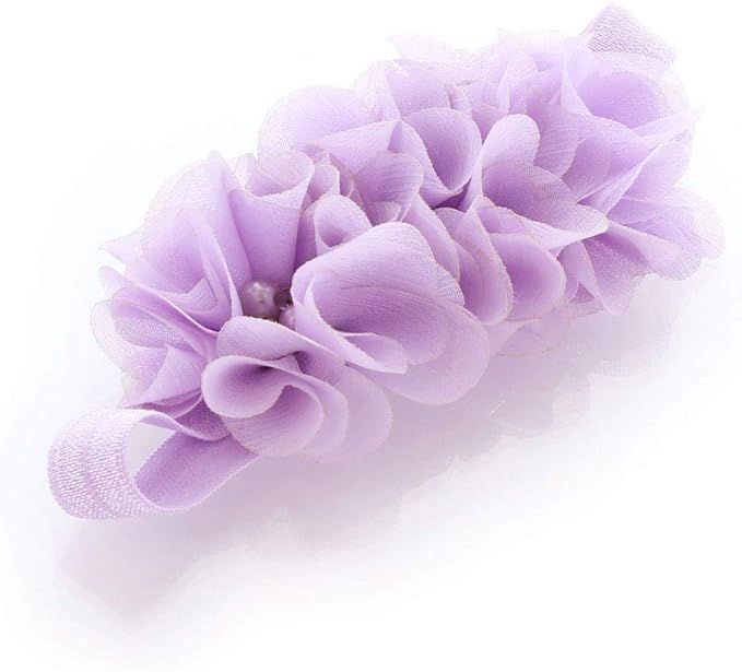 My Lello Flower Headbands Baby - Girls - Toddler Fabric Beaded Stretchy Elastic Pair