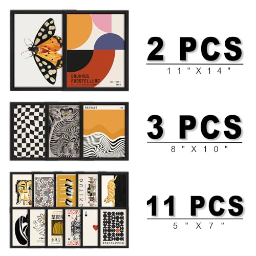 16 PCS Wall Art Framed Eclectic Wall Art Decor (16 Count)