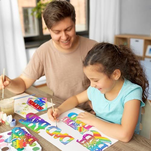 36PCS Wooden Father's Day Ornaments to Paint (77 Count)